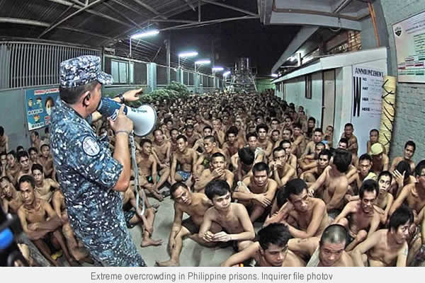 Extreme overcrowding in Philippine prisons