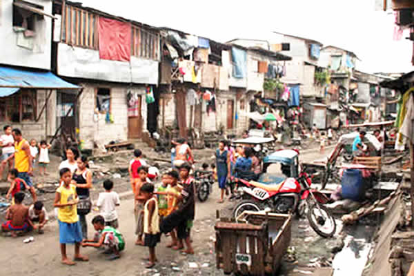 A typical slum area in the Philippines