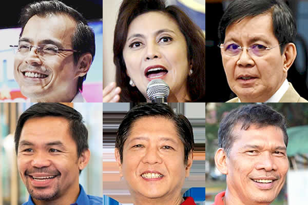 Top six presidential aspirants